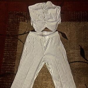 Striped Jumpsuit with Cutout Detail
